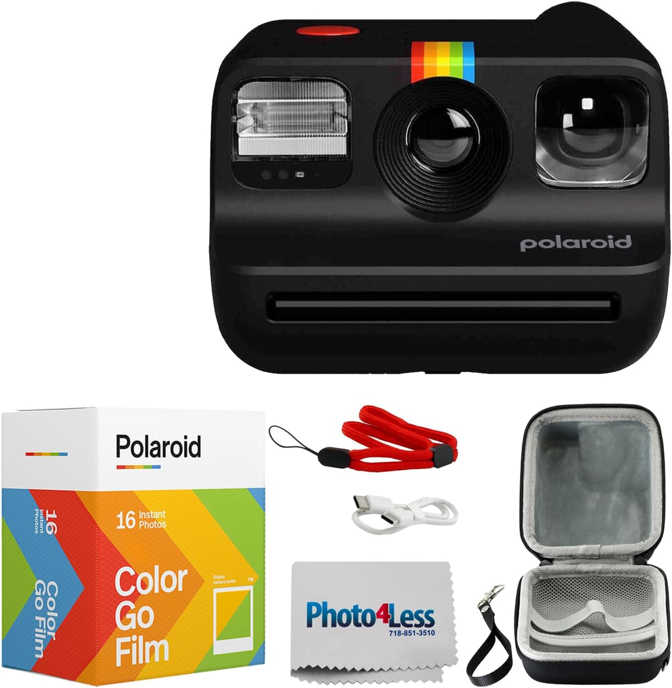 Instant Film Pack - Câmera Instantânea Mini (Preta) com Pacote