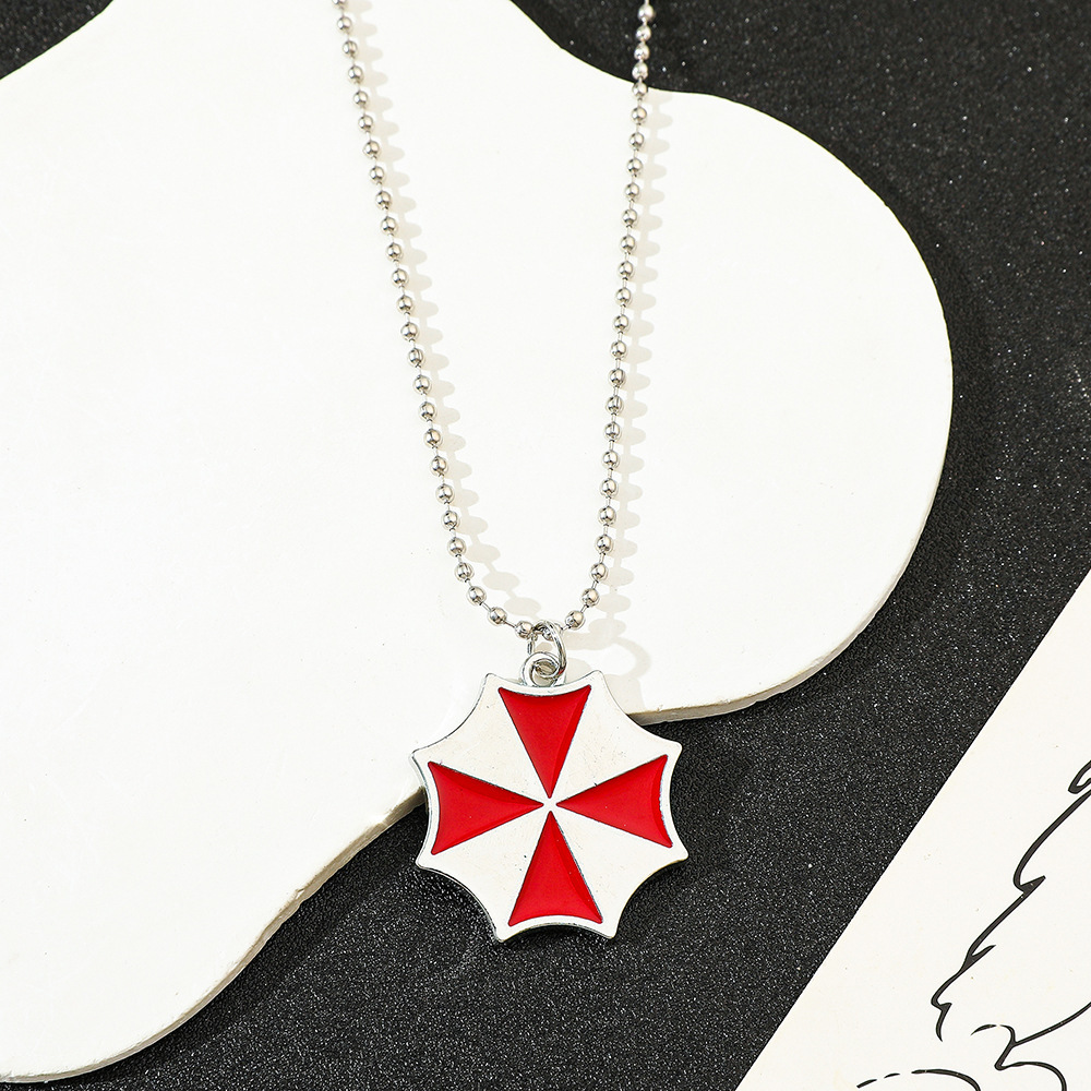 Vintage Items - Colar com Pingente de Guarda-Chuva Vermelho