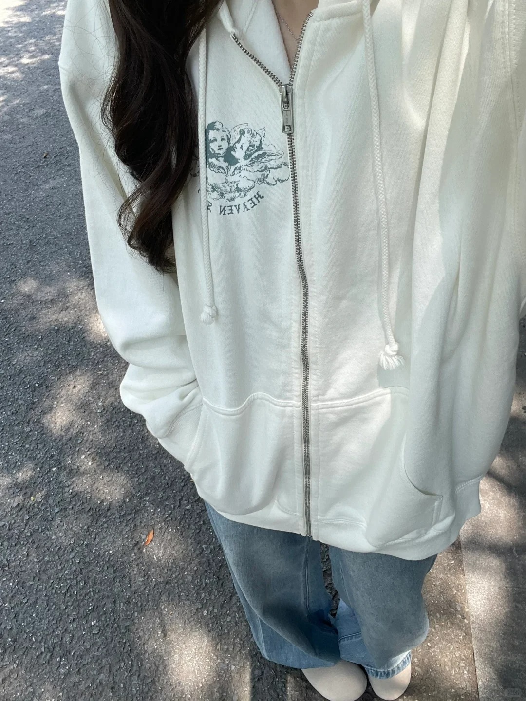 Vintage Zip Hoodie - Bolso zip-up sweatshirts topos feminino algodão