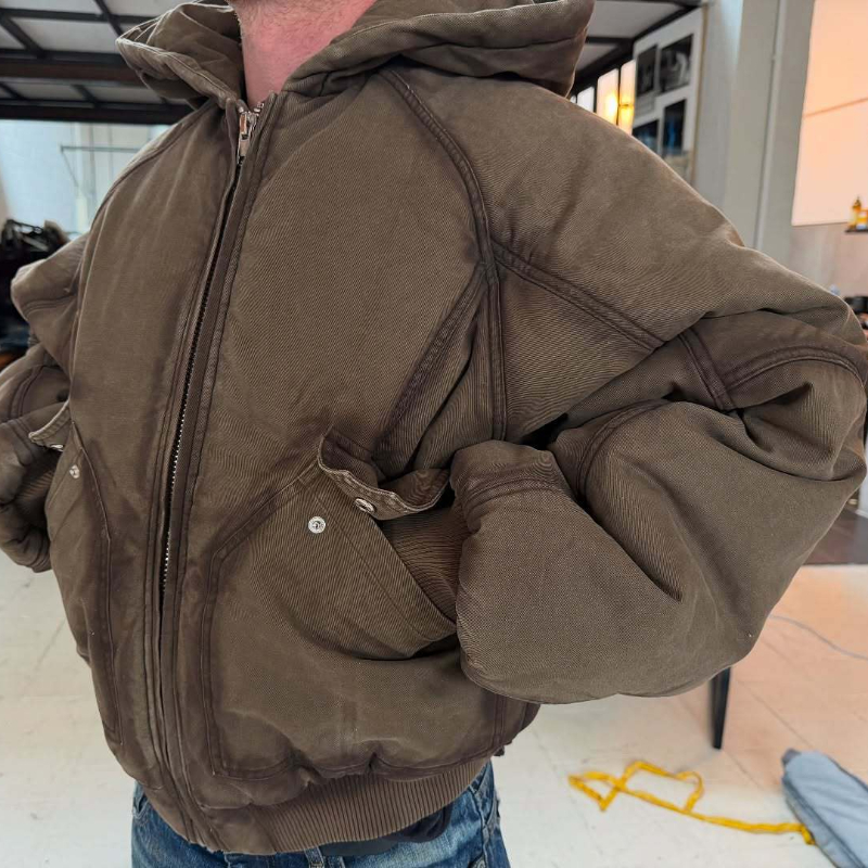 Jaqueta bomber de lona de tama - Vintage Zip Hoodie avaliação e preço