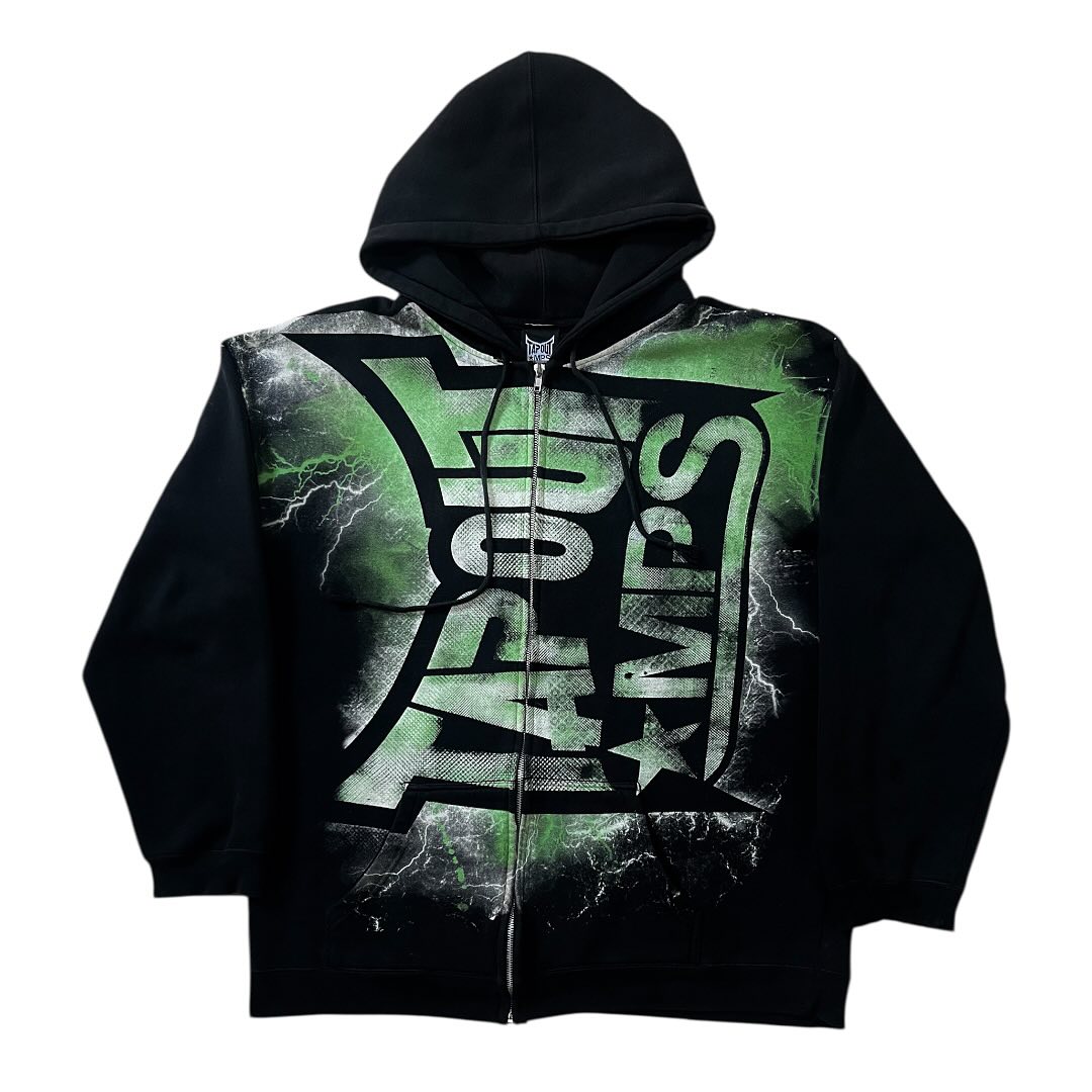 Vintage verde tapout impressão - Vintage Zip Hoodie avaliação e preço