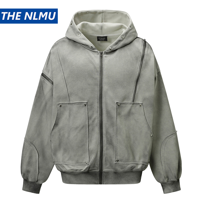 Homens vintage jaqueta com cap - Vintage Zip Hoodie avaliação e preço