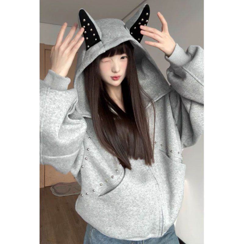 Moletom Feminino Y2K Vintage c - Vintage Zip Hoodie avaliação e preço